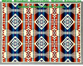 Lot 1298 BEAVER STATE by PENDLETON WOOL Blanket. Reversible. Native American Indian Woven Motif. Label. 