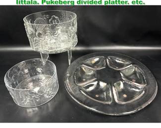 Lot 1335 2pc Flora bowls by Oiva Toikka for Iittala. Pukeberg divided platter. etc.