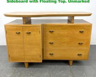 Lot 1211 Paul Laszlo Style Credenza Sideboard with Floating Top. Unmarked