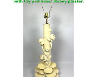 Lot 1288 Serge Roche style lamp, trunk form with lily pad base. Heavy plaster. 