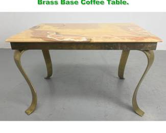 Lot 1385 Muller s Onyx Top Cabriole Leg Brass Base Coffee Table. 