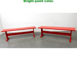 Lot 1458 Pr Vintage Ikea Painted Benches. Bright paint color. 