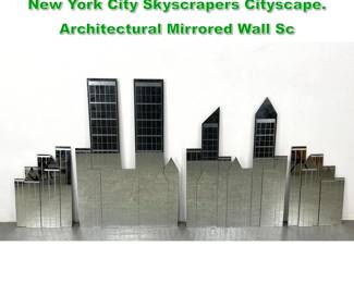 Lot 1329 3pc set Mirror Wall Sculpture. New York City Skyscrapers Cityscape. Architectural Mirrored Wall Sc