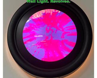 Lot 1595 Mid Century Modern Plastic Op Art Wall Light. Revolves. 