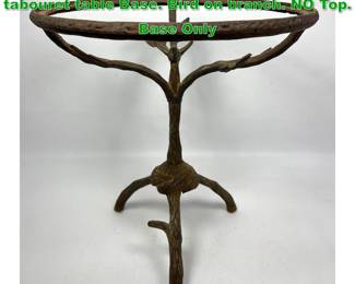 Lot 1283 Iron Giacometti style round tabouret table Base. Bird on branch. NO Top. Base Only