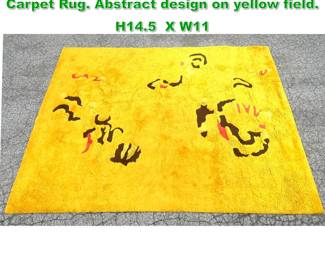 Lot 1263 14 5 x 11 Edward Fields Custom Carpet Rug. Abstract design on yellow field. H14.5 X W11 