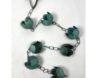 Lot 1633 Copper rain bells. Green patina. 