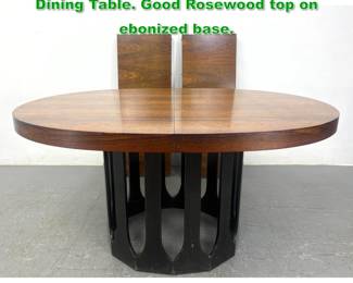 Lot 1340 Harvey Probber Oval Extension Dining Table. Good Rosewood top on ebonized base. 