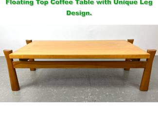 Lot 1514 French Mid Century Modern Floating Top Coffee Table with Unique Leg Design. 