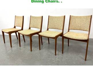 Lot 1216 Set 4 Danish Modern Teak Dining Chairs. .