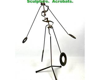 Lot 1600 Kinetic Nail Art Table Sculpture. Acrobats.