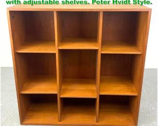 Lot 1169 Danish Modern Teak Book Shelf with adjustable shelves. Peter Hvidt Style. 