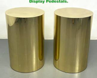 Lot 1450 Pr DIA style Brass Tone Columns Display Pedestals. 