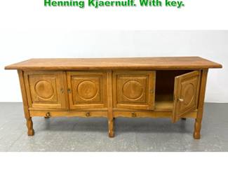 Lot 1509 Danish Solid Oak Sideboard Attr. to Henning Kjaernulf. With key.