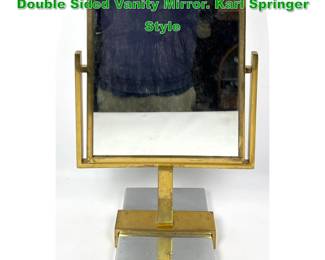 Lot 1317 Brass and Chrome Decorator Double Sided Vanity Mirror. Karl Springer Style