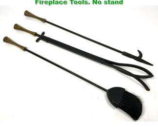 Lot 1231 3pc Modernist Brass Handle Fireplace Tools. No stand