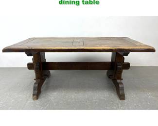 Lot 1528 Vintage Large Trestle French oak dining table 