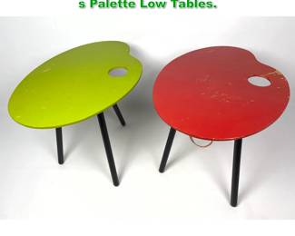 Lot 1206 2pc Mid Century Biomorphic Artist s Palette Low Tables.