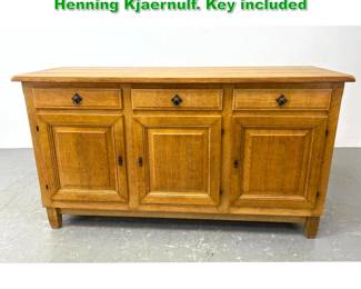Lot 1468 Danish Solid Oak Sideboard Attr. to Henning Kjaernulf. Key included 