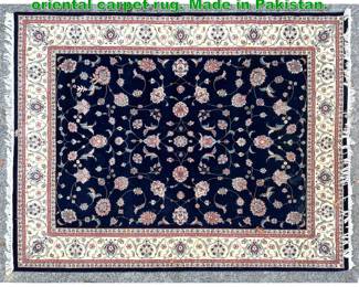 Lot 1419 10 x 7 11 dark blue handmade oriental carpet rug. Made in Pakistan.