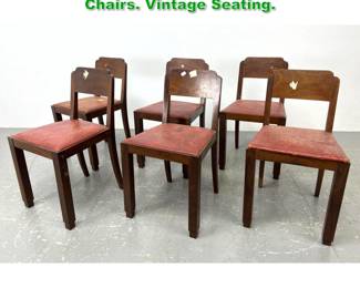 Lot 1623 Set 6 French Art Deco Dining Chairs. Vintage Seating. 