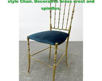 Lot 1395 Modernist Italian Brass Chiavari style Chair. Decorative brass crest and spindles. 