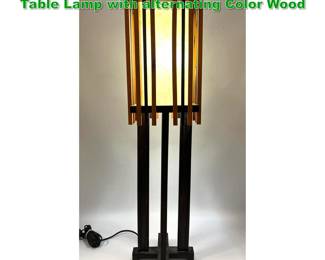 Lot 1238 Handmade Japanese Style Lantern Table Lamp with alternating Color Wood