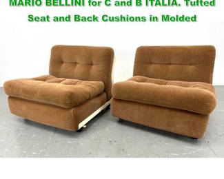 Lot 1101 Pr Amanta Lounge Chairs by MARIO BELLINI for C and B ITALIA. Tufted Seat and Back Cushions in Molded