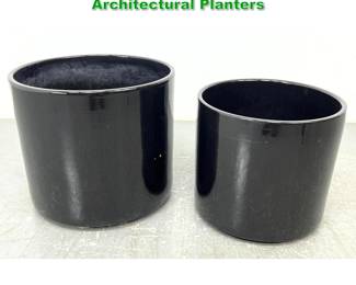 Lot 1309 2pc Glazed Gainey Pottery Architectural Planters