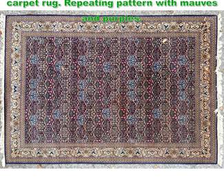 Lot 1418 11 5 x 7 10 handmade oriental carpet rug. Repeating pattern with mauves and purples.