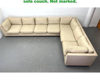 Lot 1627 Milo Baughman Style tan sectional sofa couch. Not marked. 
