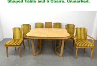 Lot 1210 Paul Laszlo Style Dining Set. Shaped Table and 6 Chairs. Unmarked. 
