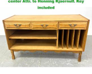 Lot 1463 Danish Solid Oak Entertainment center Attr. to Henning Kjaernulf. Key included 
