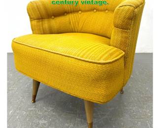 Lot 1632 Yellow swivel lounge chair. Mid century vintage. 