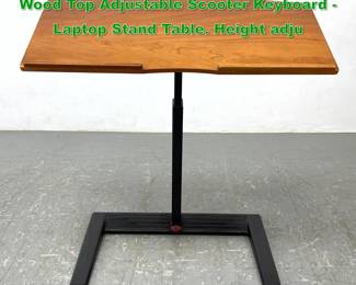 Lot 1137 Herman Miller Levenger Cherry Wood Top Adjustable Scooter Keyboard Laptop Stand Table. Height adju