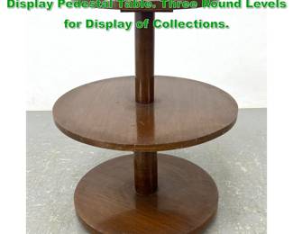 Lot 1543 French Art Deco Double tier Display Pedestal Table. Three Round Levels for Display of Collections. 