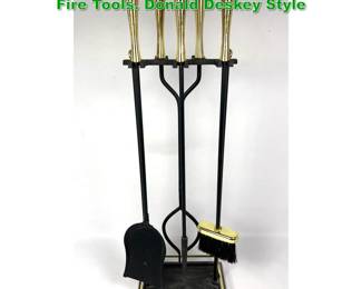 Lot 1494 Mid Century Modern Brass Handle Fire Tools. Donald Deskey Style