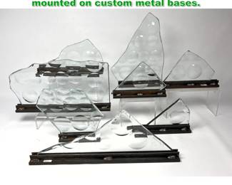 Lot 1414 6pc Magiscope Glass Fragments mounted on custom metal bases. 