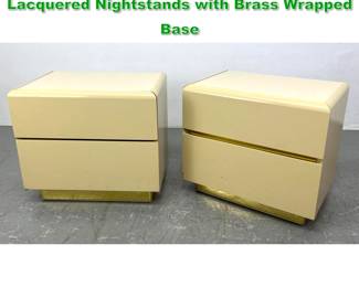 Lot 1246 Lane Furniture Space Age Lacquered Nightstands with Brass Wrapped Base