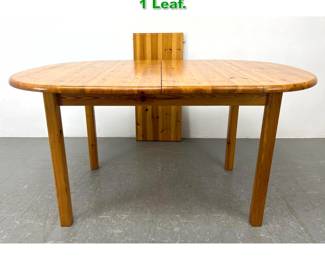 Lot 1519 Danish Pine Oval Dining Table. 1 Leaf. 