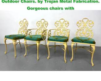 Lot 1391 Set of 4 Vintage Metal Scrollwork Outdoor Chairs. by Trojan Metal Fabrication. Gorgeous chairs with 