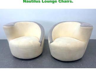 Lot 1190 Vladimir Kagan Style Swivel Nautilus Lounge Chairs. 