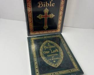 NIB EASTON Leather Cover Books - Bible & Parables of Our Lord