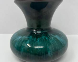 Vintage Blue Mountain Pottery Green Ceramic Drip Glaze Vase