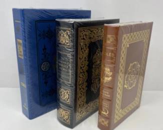 NIB EASTON Leather Cover Books - Tom Sawyer, Holes & Holmes