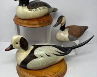 Trio of Handcrafted Decoy Ducks - 2 SIGNED Montana Decoys