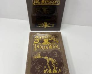 	NIB EASTON Leather Cover Books - Sitting Bull & Michael Strogoff