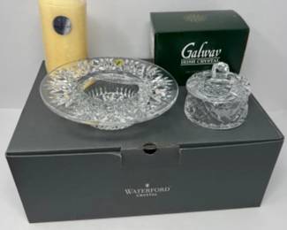 	Crystal - Waterford Bethany Candleholder & Galway Trinket Dishes