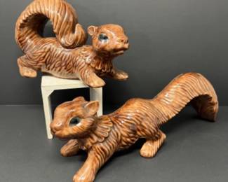 Vintage Arnels Ceramic Squirrel Statues