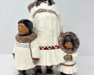 1991 C Alan Johnson 'Waiting' Alaskan Ceramic Figurine